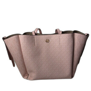 Michael Kors Voyager Large Tote Bag Powder Blush Pink Signature MK